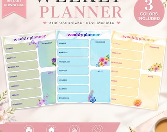 Cute Floral Weekly Planner