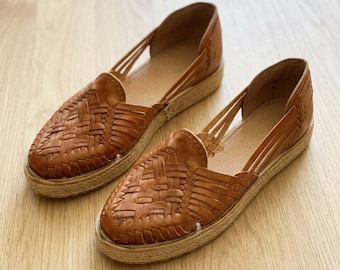 Mexican Huarache Sandals | Boho Hippie Vintage Mexican Leather Shoes |Gift for her