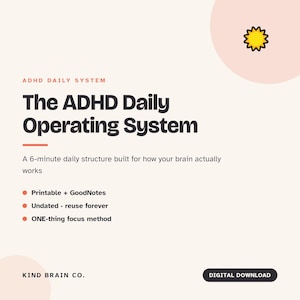 ADHD Daily Planner Printable | ADHD Daily Operating System | Neurodivergent Focus Planner Goodnotes | ADHD Adult Productivity Planner