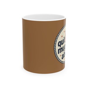 Brown Badge White Ceramic Coffee Mug | Quirky Mug Club Retro Nautical Coffee Cup zdjęcie 4
