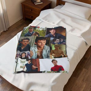 Tom Spiderman Actor Photo Collage Blanket | Velveteen Plush Blanket image 3