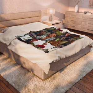 Tom Spiderman Actor Photo Collage Blanket | Velveteen Plush Blanket image 2