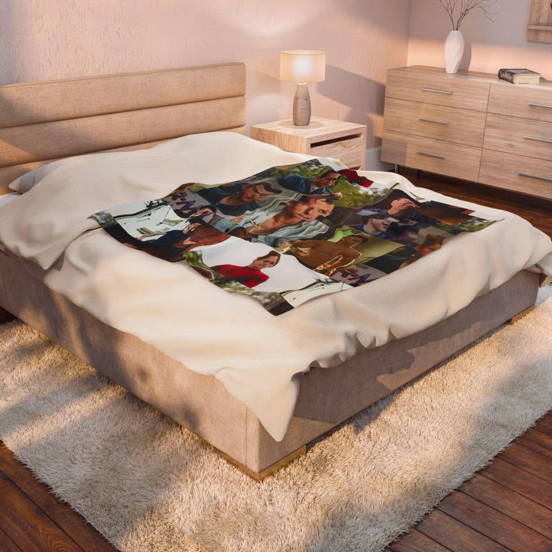 Tom Spiderman Actor Photo Collage Blanket | Velveteen Plush Blanket image 2