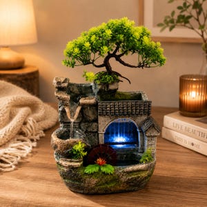 bonsai selbst gestalten Flaschengarten Terrarium Bolder Bob Bonsai – DIY Bausatz + LED – main image 0