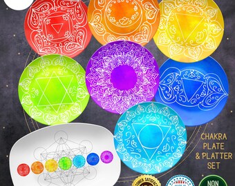 Chakra Plate Set: Colorful, Unbreakable - BPA-Free Dinnerware