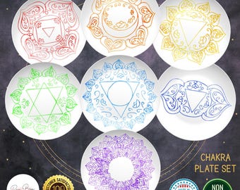 Chakra Plate Set: Vibrant Meditation Dinnerware (7 Pieces, BPA-Free)