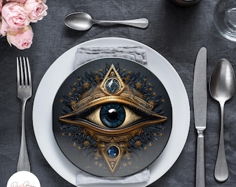Evil Eye Plates: Unbreakable, Witchy Kitchen Decor - 10 Inch Set