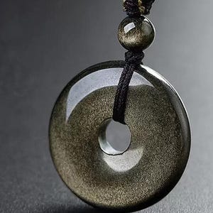Natural gold Obsidian Stone Fashion Pendant AAAA