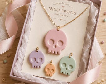 Skull Cutter Set in 4 Sizes, 3D Printed Jewellery Clay and Pastry Cutter, Halloween Biscuit Tool, Polymer Clay Shape Cutter