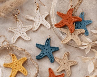Starfish Clay Cutter & Cookie Embosser, Polymer Clay Jewellery Tool, Ocean Biscuit Stamp