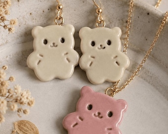 Kawaii Bear Cookie Cutter and Clay Embosser, 4 Sizes or Full Set, Polymer Clay Jewellery Tool, Cute Biscuit Stamp