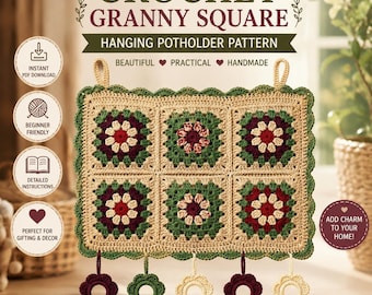 Padrão de crochê quadrado estilo vovó boho | Tutorial passo a passo para iniciantes (download em PDF)