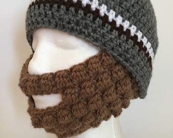 Patrón de gorro de crochet con barba