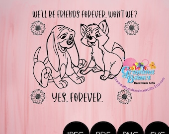 Fox and the Hound SVG, pdf, png, and jpeg