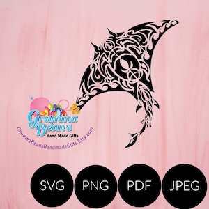 Manta Ray SVG, pdf, png and jpeg