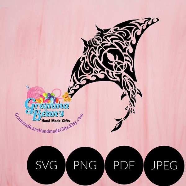 Manta Ray SVG, pdf, png and jpeg