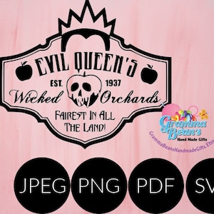 Evil Queens Orchards SVG, pdf, png and jpeg