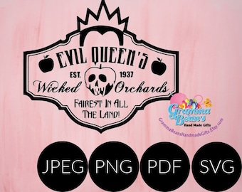 Evil Queens Orchards SVG, pdf, png and jpeg