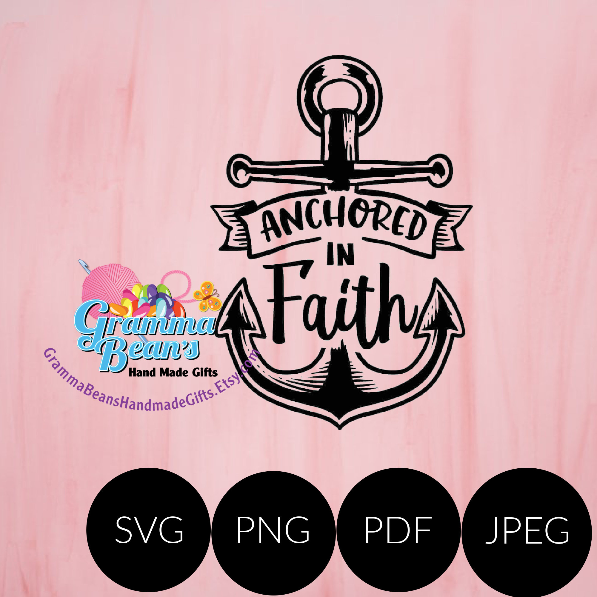 Anchored in Faith SVG, pdf, png and jpeg
