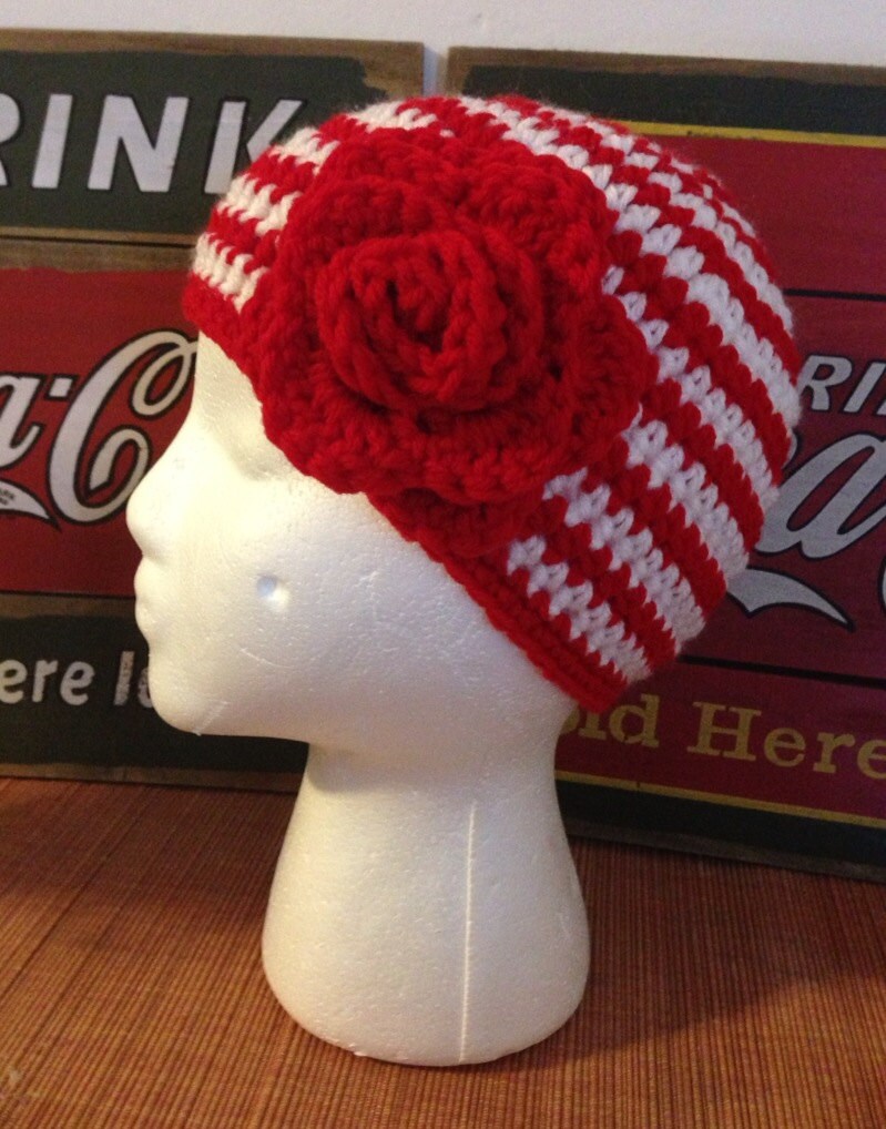 Side Flower Beanie - Etsy