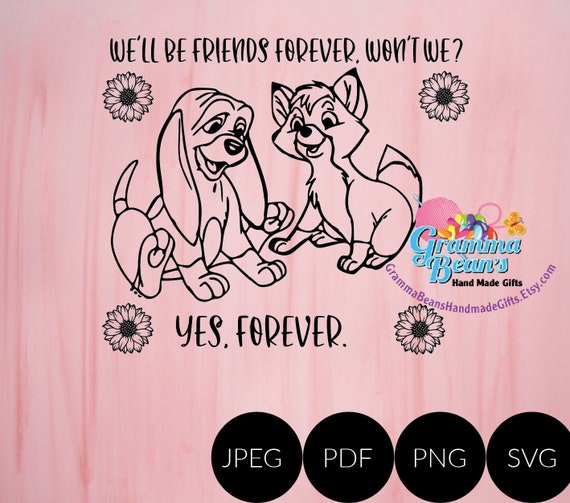 Fox and the Hound SVG, Pdf, Png, and Jpeg - Etsy