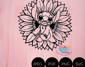 Sunflower Stitch SVG, pdf, png and jpeg
