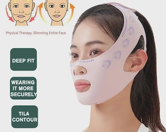 Correa para la barbilla personalizada con diseño en V, antifaz para dormir que moldea el rostro, cinturón reductor facial.