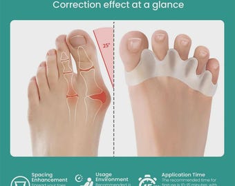 Personalized Silicone Toe Separator, Bunion Corrector, Hammer Toe Alignment Aid, Foot Care