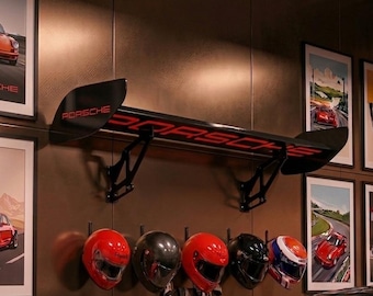 GT3RS Style Spoiler Wall Shelf | Aerodynamic Car Rear Wing | Automotive Garage Decor