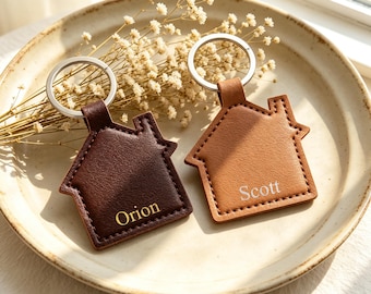 Semplice ciondolo a forma di chiave in pelle, minimalista, personalizzabile, piccolo e pratico regalo di ringraziamento.