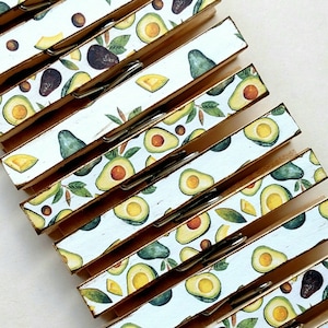 NEW Avocado clothespins set of 10 decoupage