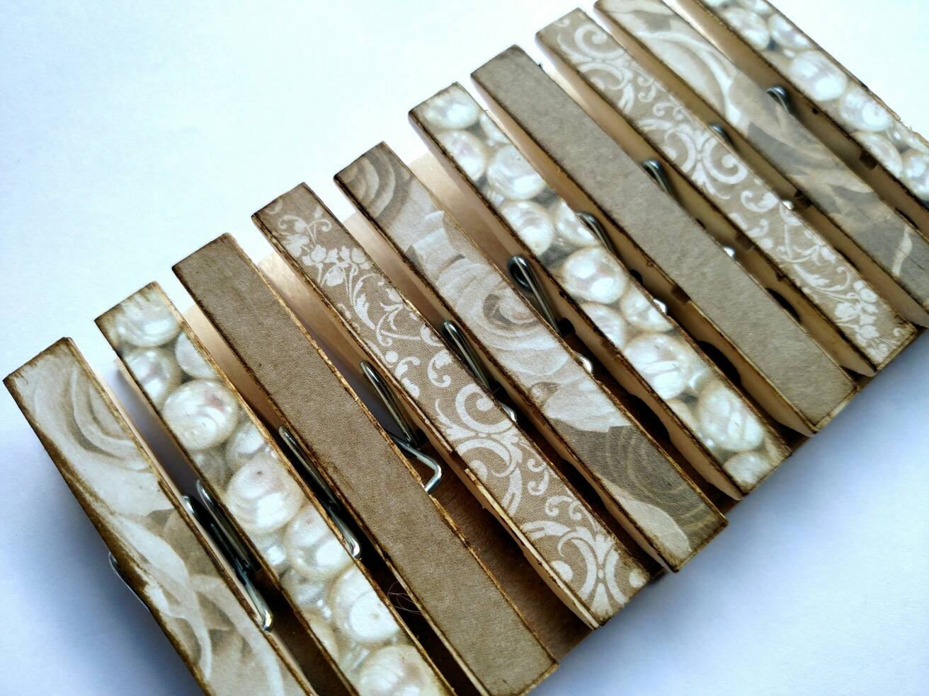 Wedding clothespins bridal theme decoupage clothespins set of Etsy