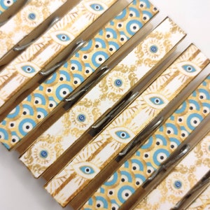 NEW Evil Eye Clothespins  print decor clothespins set of 10 decoupage