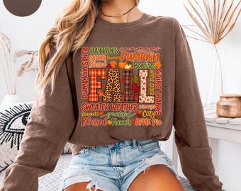 Comfort Colors® Fall Shirt, Fall Coffee Shirt, Pumpkin Spice, Fall Season Shirt, Women Fall Tee, Fall Lover Gift, Fall Vibes Shirt, Fall Tee