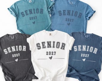 Senior 2027 Shirt, Vintage Class of 2027 T-Shirt, Collegiate Graduation Tee, High School Senior Gift, Senior Year Outfit