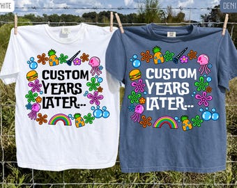 Personalized Age Birthday Tee, Custom Birthday Shirt, Custom Years  Later Birthday Gift , Colorful Nostalgic Party T-Shirt