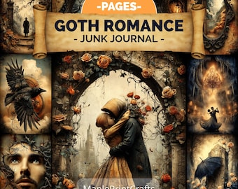 Goth Romance Junk Journal Kit 200 Pages Gothic Vampire Vintage Ephemera Pages (Digital Download)