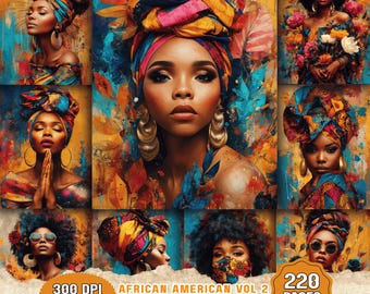 African American Vintage Junk Journal Pages 220 Kit Black Woman Scrapbook Paper (Digital Download)