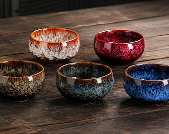 Ciotola in ceramica fatta a mano, ciotola da tè in stile giapponese, ciotola in gres artigianale, ciotola per matcha, ciotola per zuppa di riso o dessert, regalo unico