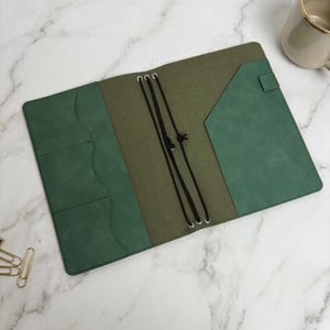 Nachfüllbares A5 Vegan Leder Journal Cover, Minimalistisches Reisetagebuch, Planer Begleiter