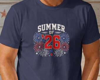 Summer of '26 Shirt, Patriotic Fireworks Tee, America 250 Celebration Shirt, Fourth of July 2026 USA Graphic Tee