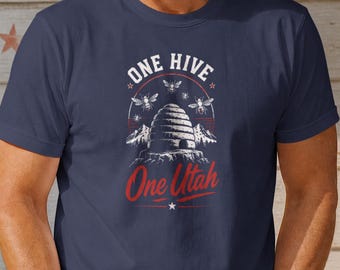 One Hive One Utah T-Shirt - Beehive State Pride Patriotic Tee