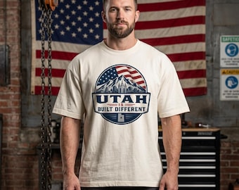 Utah Is Built Different T-Shirt - Utah Pride Patriotic Mountain State Tee