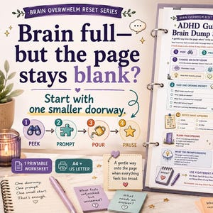 ADHD-oefening: Brainstormen en opschrijven | Printbaar werkblad (A4 + US Letter)