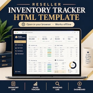 Inventory Tracker for Resellers — HTML Offline Template (Works in Any Browser)