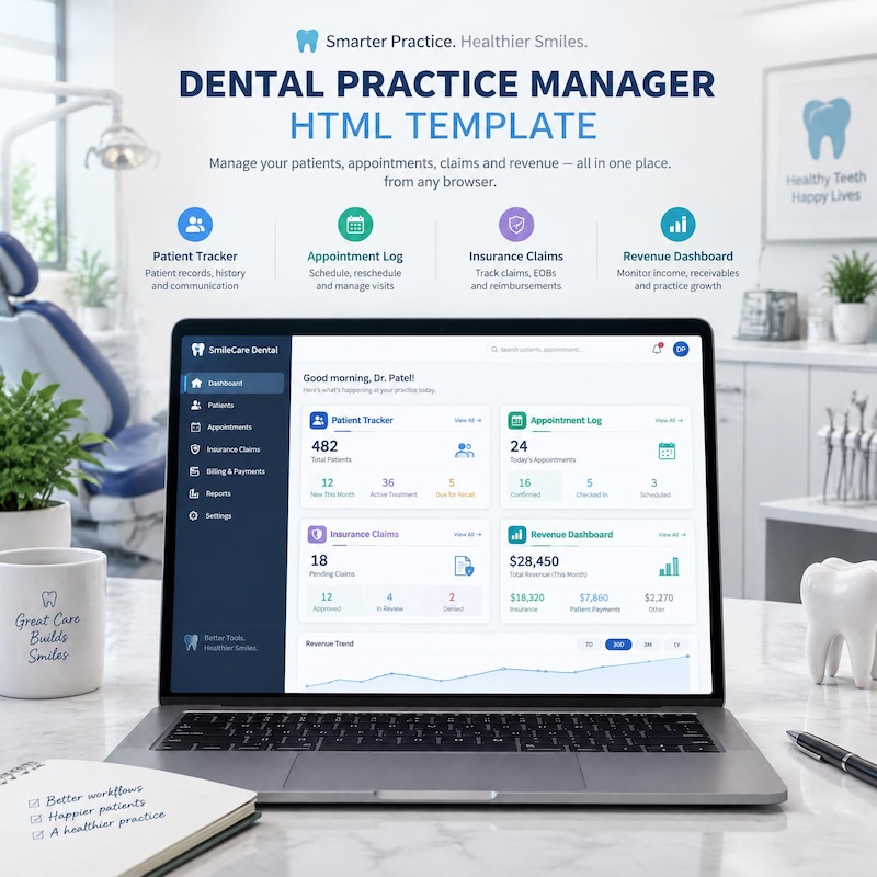 Uk Site Layout Example Dental Html Template - Etsy UK