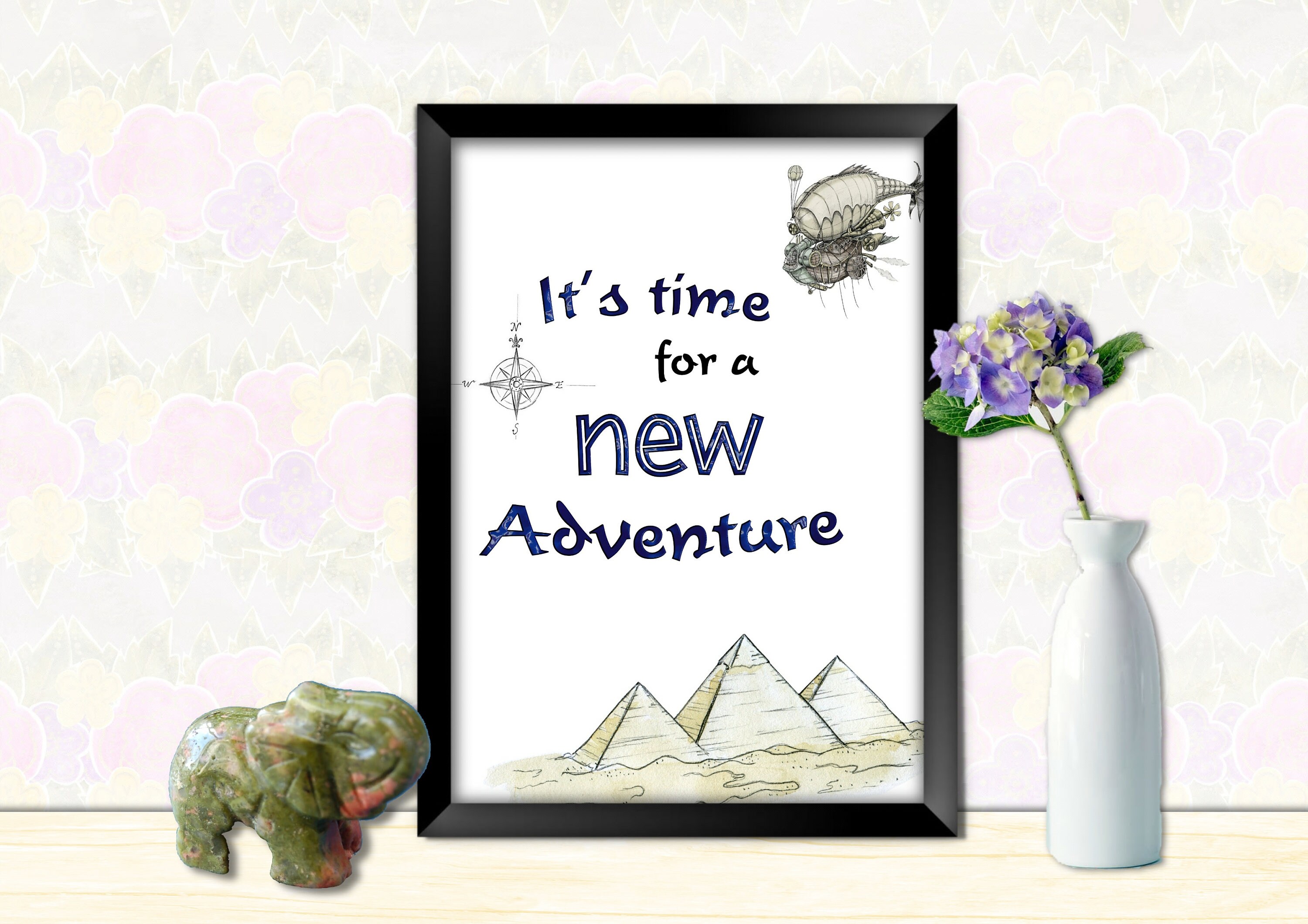 Its time for a New Adventure Printable Art Inspirational Etsy