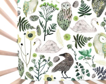 Bnj crafts owls fitted crib sheet