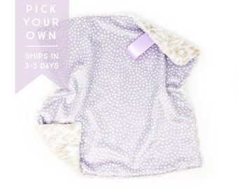 Lovey: Iris Dots. Lovey. Purple Lovey. Dots Lovey. Lovie. Baby Lovey. Minky Lovey. Lovey for Babies. Baby Gift. PYO.