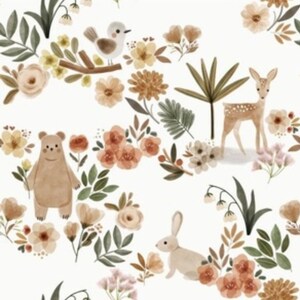 Lovey, Baby Blanket, or Adult Blanket: Floral Woodland Friends. Floral Lovey. Deer Baby Blanket. Bear Lovey. Woodland Lovey. Baby Gift.